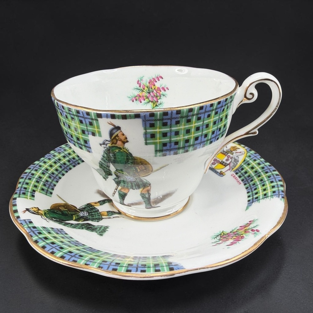 Royal Standard Bonnie Scotland Graham Clan Tea Cup Saucer Set Fine Bone China